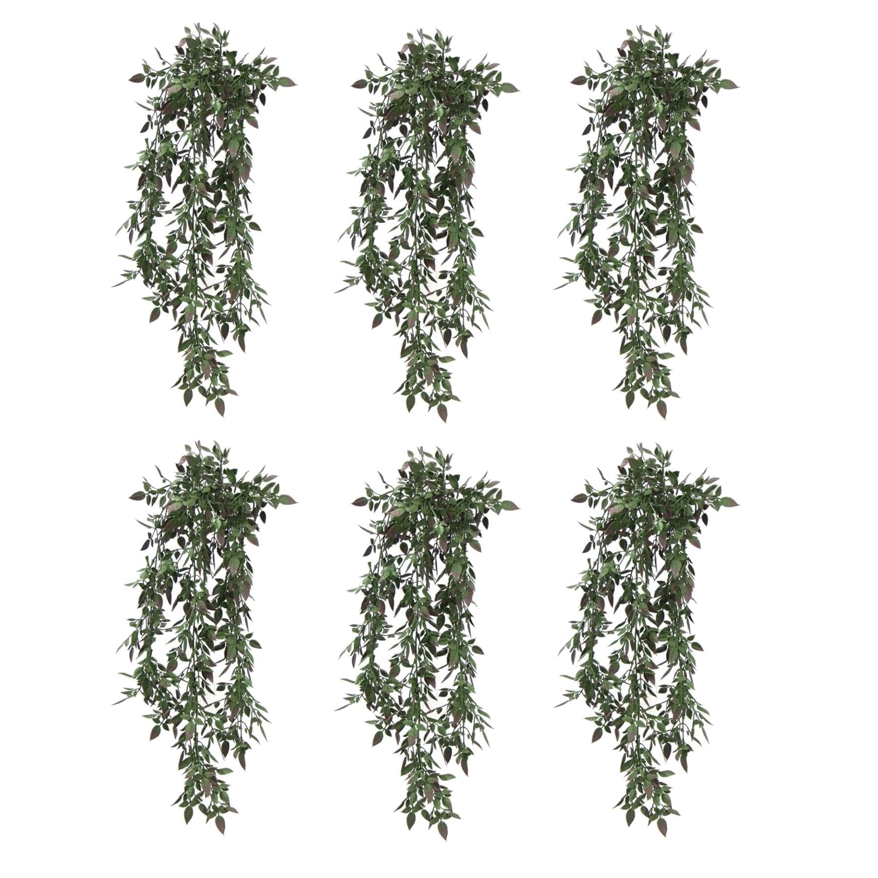 Leaf Artificial Hanging Plants Multipacks Fire Resistant UV Resistant, 6 X 76cm Angel Fern