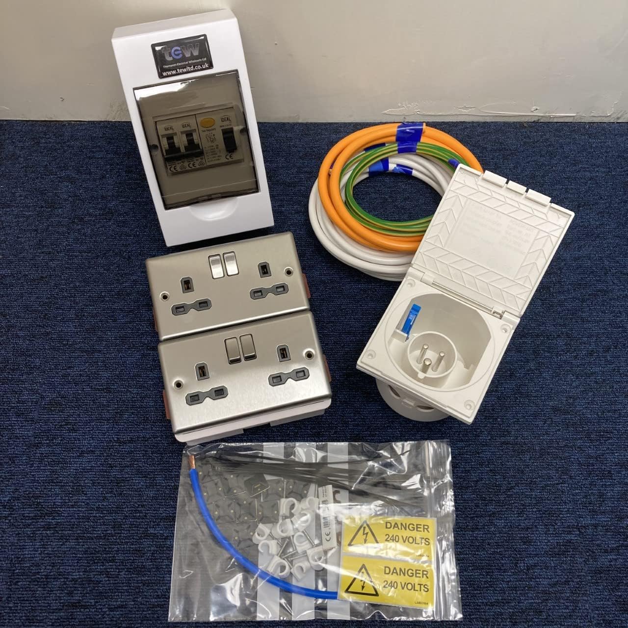 TEW 240V Mains Electric Hook Up Installation Kit Campervan Motorhome Conversion Kit 14