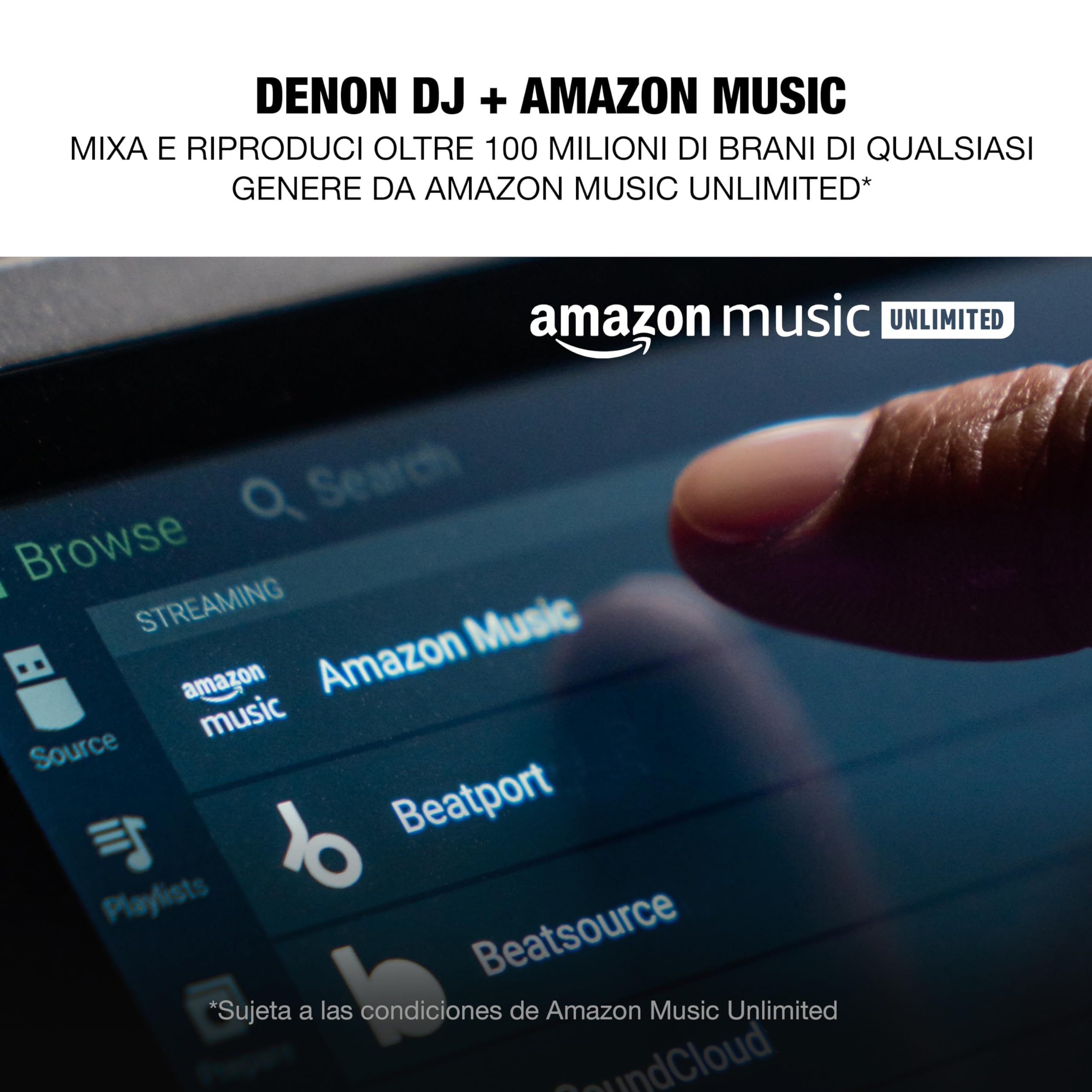 Denon DJ SC LIVE 2 – Console DJ con streaming da Amazon Music, Schermo Touch da 7”, Wi-Fi, casse, supporto per Serato DJ & Virtual DJ