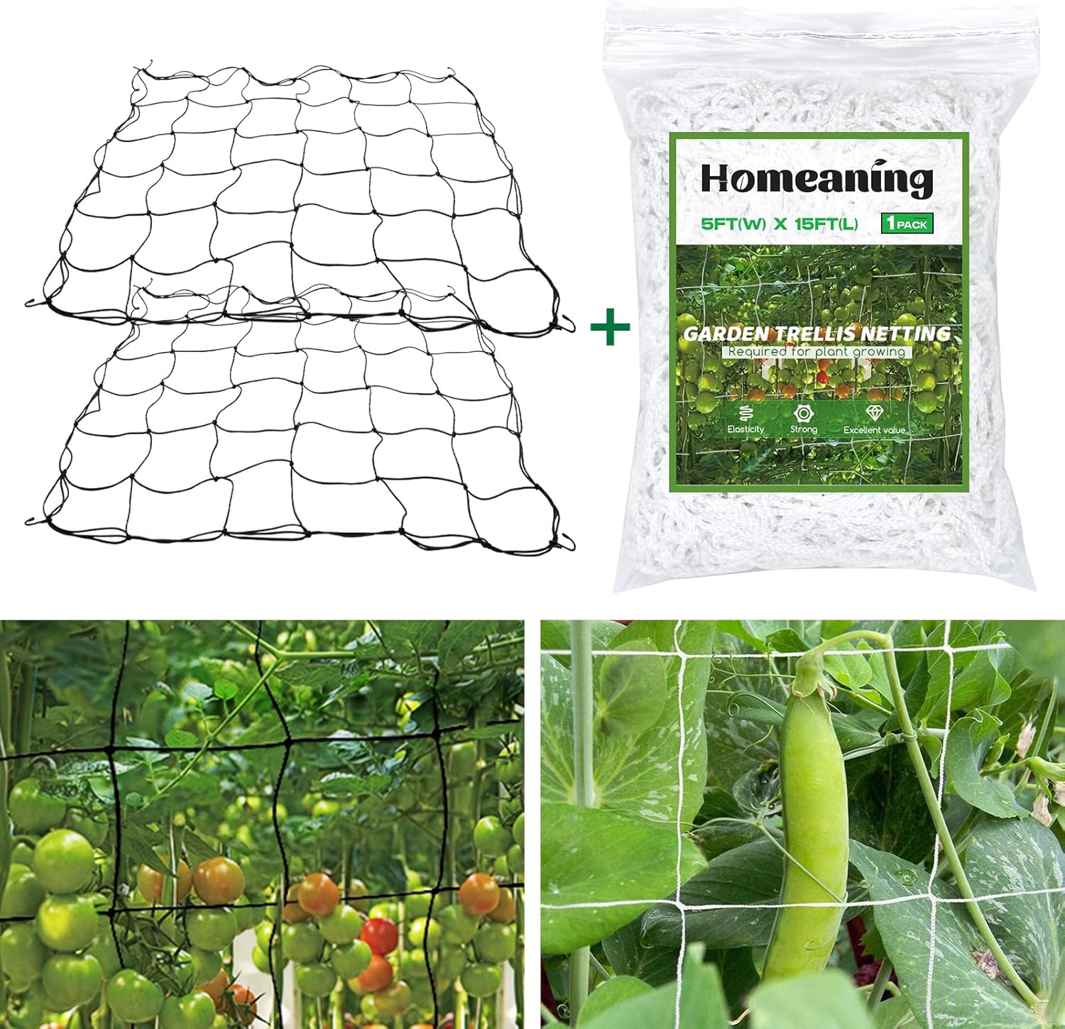 HOMEANING 2 Pack 4x4 ft Grow Tent Net Trellis Netting and