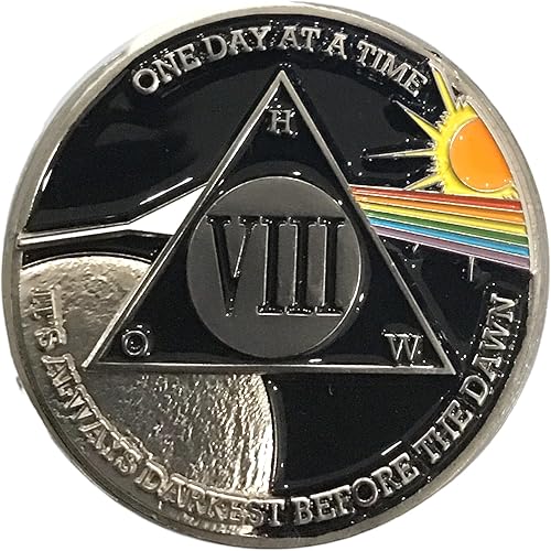 8 años AA The Darkest Before The Dawn Alcohólicos Anónimos, Medallón de Sobriedad
