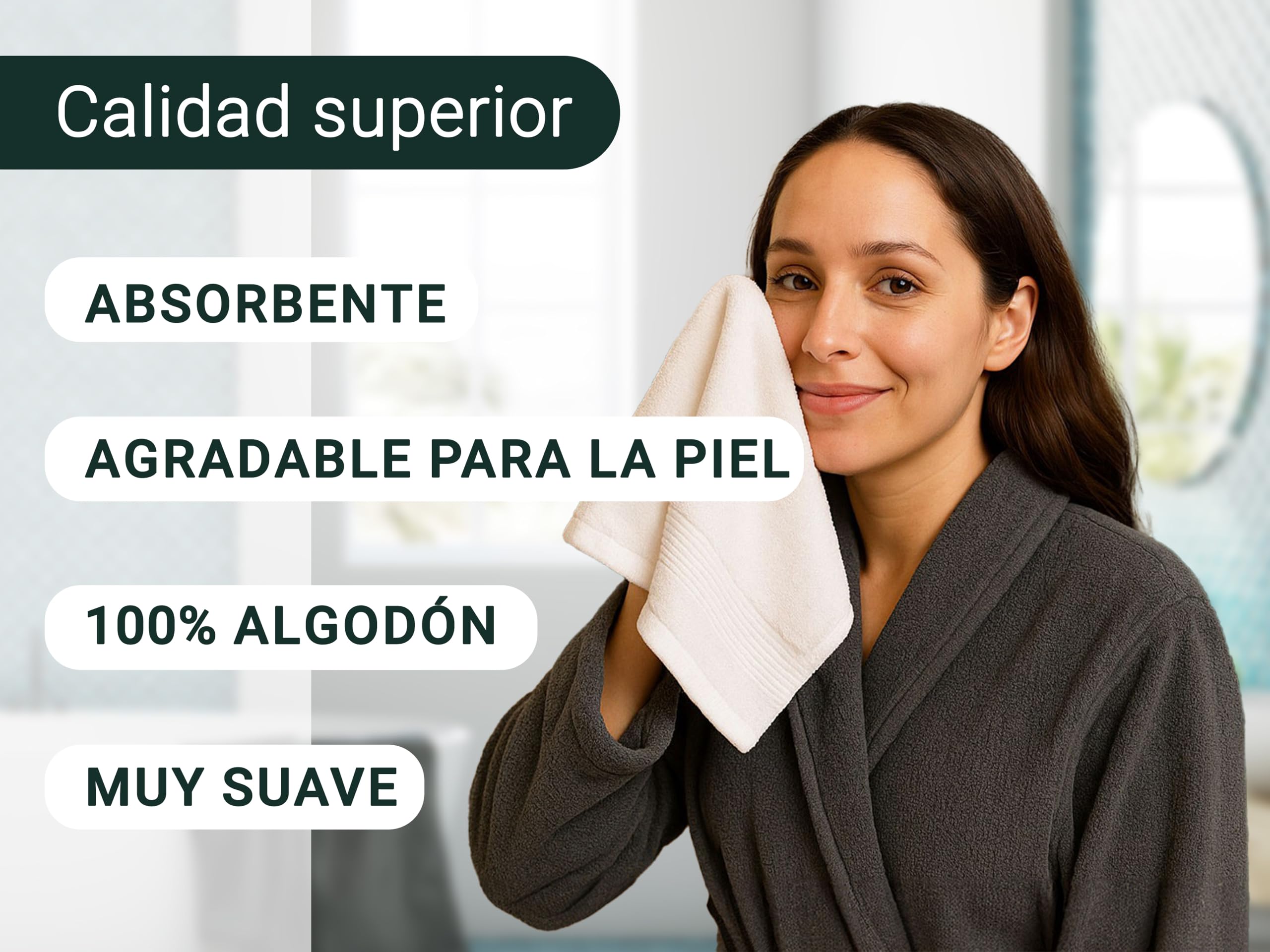ZOLLNER Juego de 10 Toallas para Invitados de 30 x 50 cm: Toallas Especialmente Suaves y absorbentes en Color Blanco, con práctico Colgador, Lavables hasta 95 °C, de algodón, Calidad hotelera