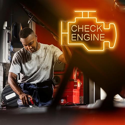 Miniatura 6 de Kavaas Letrero de neón de Check Engine, letrero LED de garaje para decoración de habitación de automóvil, letrero de neón con luz de control del