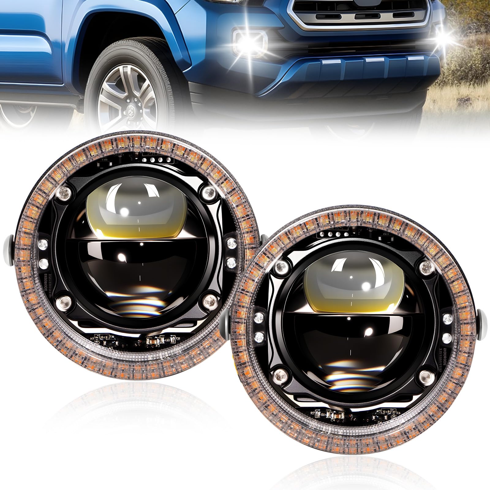 Fog Lights Compatible with 1999-2002 Chevy Silverado 1500 2500/2001 2002 Silverado 1500HD 2500HD 3500/2000-2006 Tahoe Suburban 1500 2500(Clear Lens) — view 71