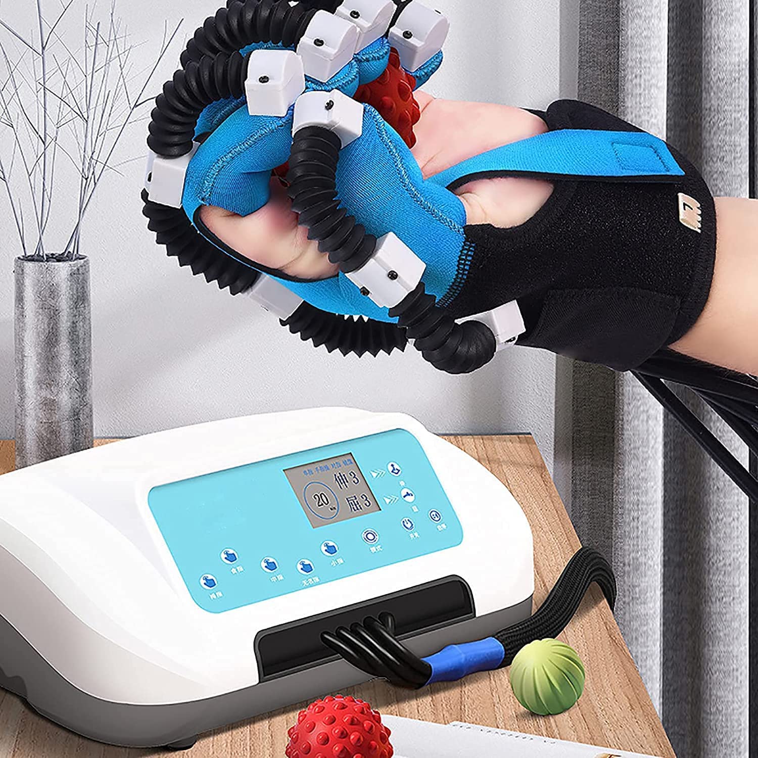 Dispositivo de Entrenamiento de rehabilitación de Dedos Guantes de Robot de rehabilitación, para Entrenar la corrección de flexión de Dedos, Ejercicio de extensión de Dedos F