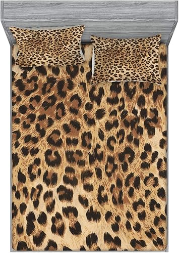 Miniatura 412 de Ambesonne - Juego de sábanas bajeras y fundas de almohada, diseño clásico botánico, plantas de jardín vintage, juego de 3 piezas con estampado