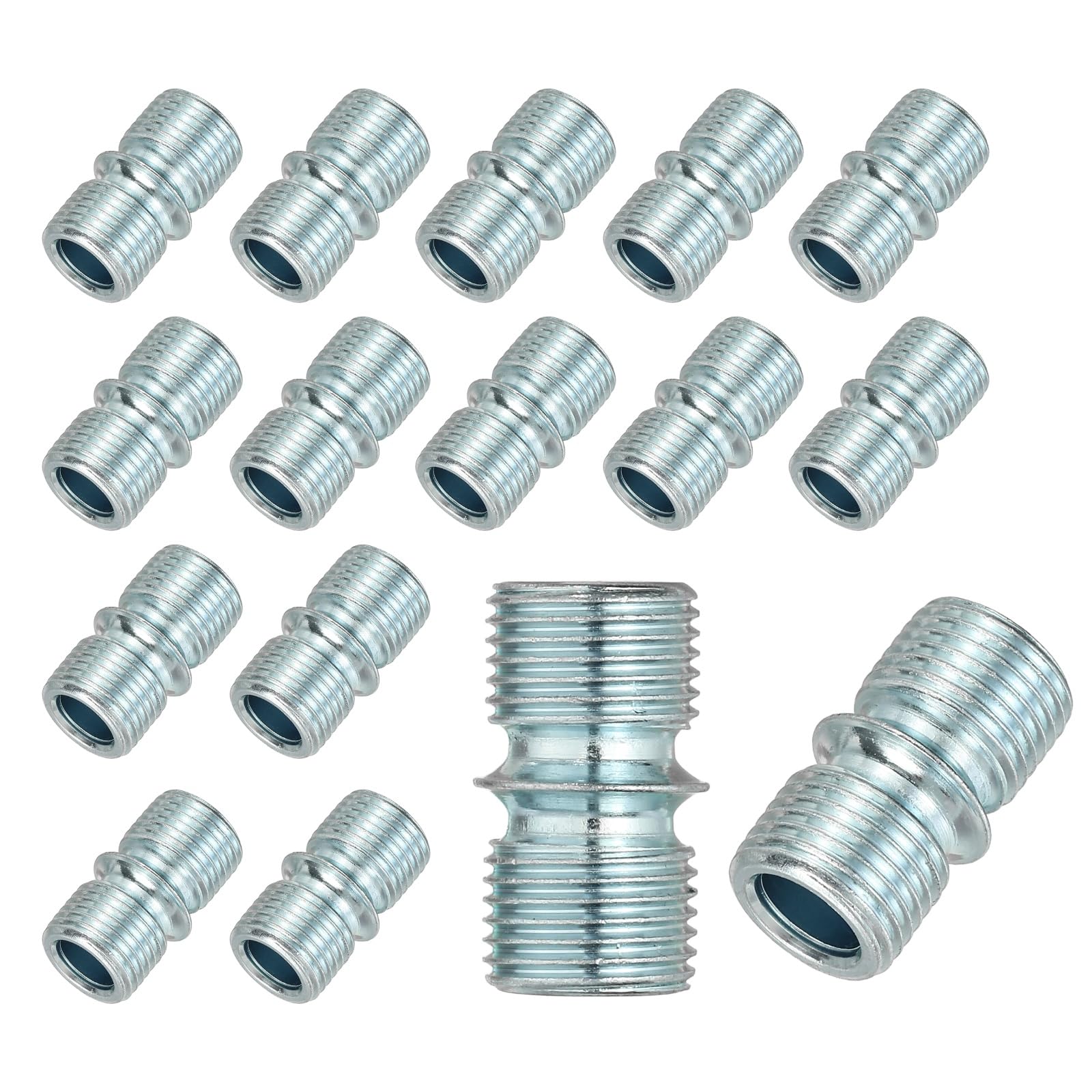 sourcing map 16 Pcs Fine Thread Connectors 1/2 Inch 12.7 mm Metal Rack Connector Wire Rack Shelve Unit Holder Connection Nuts Wire Shelving Poles Shelving Accessories