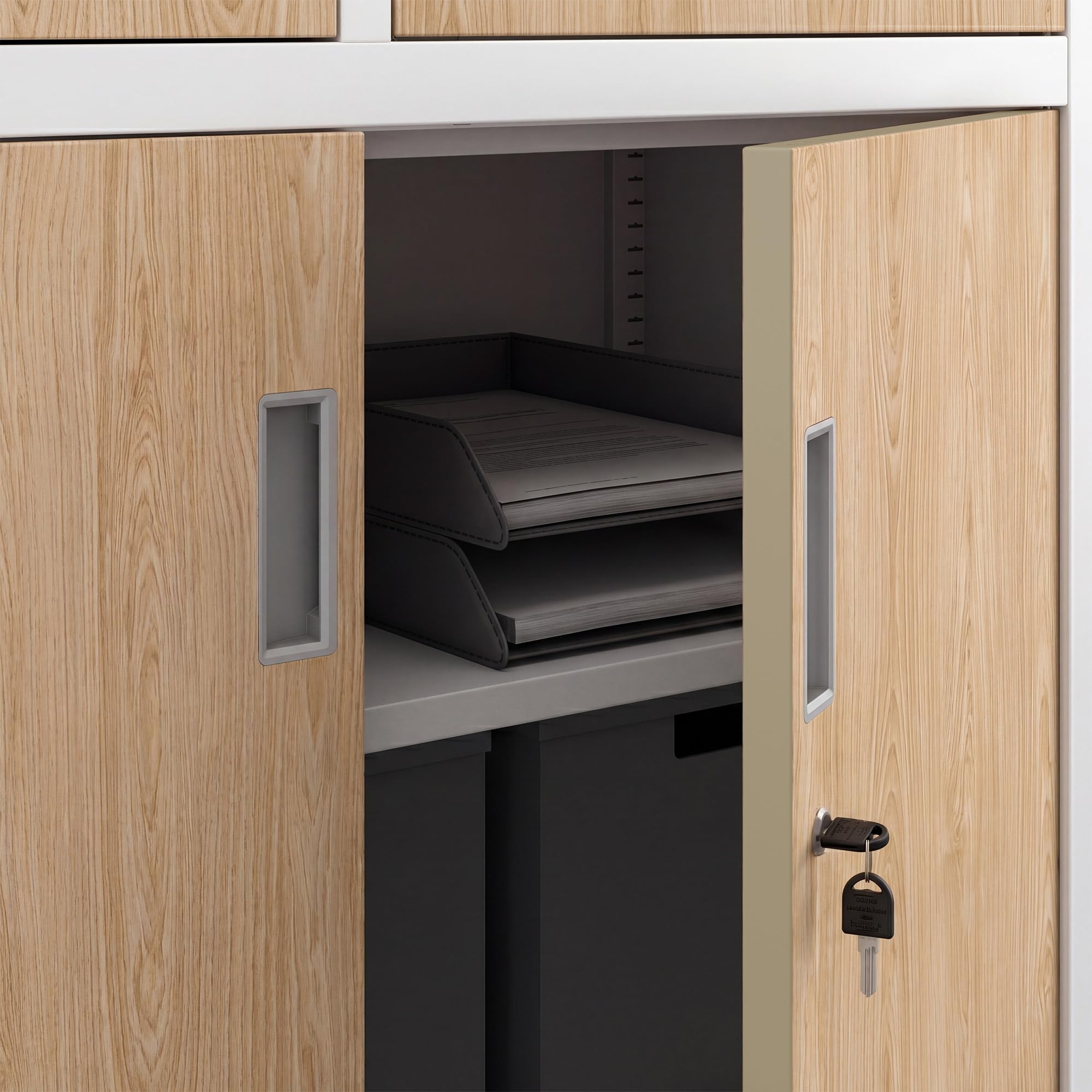 Jan Nowak Aktenschrank Metallschrank Büroschrank mit Tresor Zahlenschloss Schubladen abschließbar Stahlschrank Büro Ordnerschrank Lagerschrank für Aktenordner Dokumente 185 x 90 x 40 cm