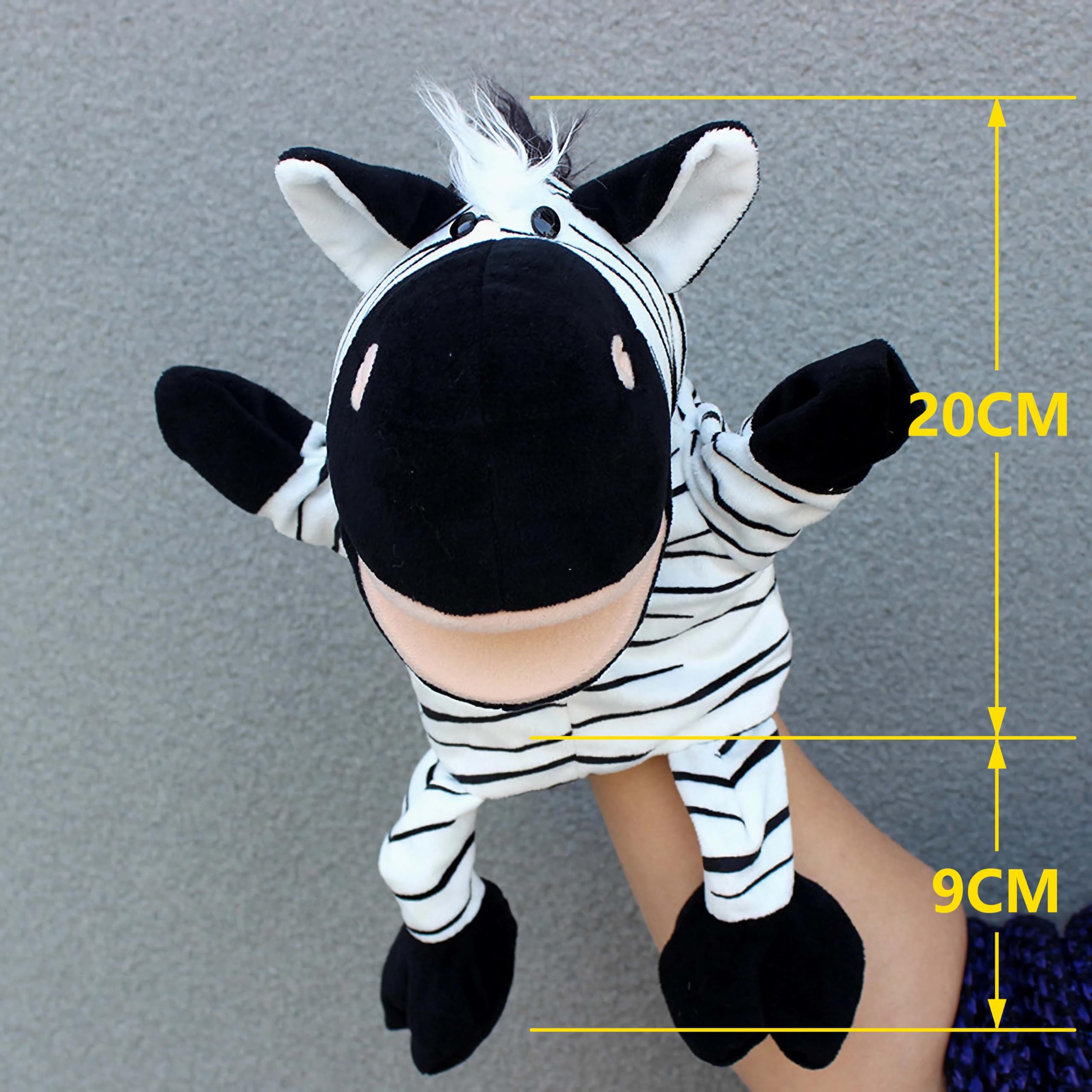 Marionetas de mano de animales para niños, incluye lobo, tigre, león, mono con patas, perfectas para contar historias, enseñanza, preescolar, regalos de cumpleaños (boca abierta móvil) - 2