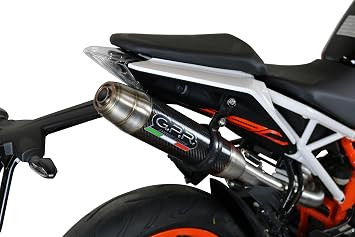 GPR Exhaust High Mount Position Slip-On Silencer Deeptone CF Road Legal New Compatible For KTM Duke 390 2017-2018