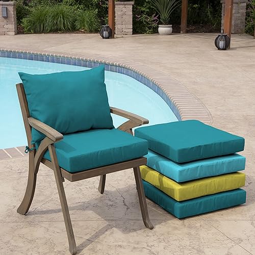 Miniatura 5 de Arden Selections Cojín para exteriores, 21 x 21 pulgadas, color azul lago Leala