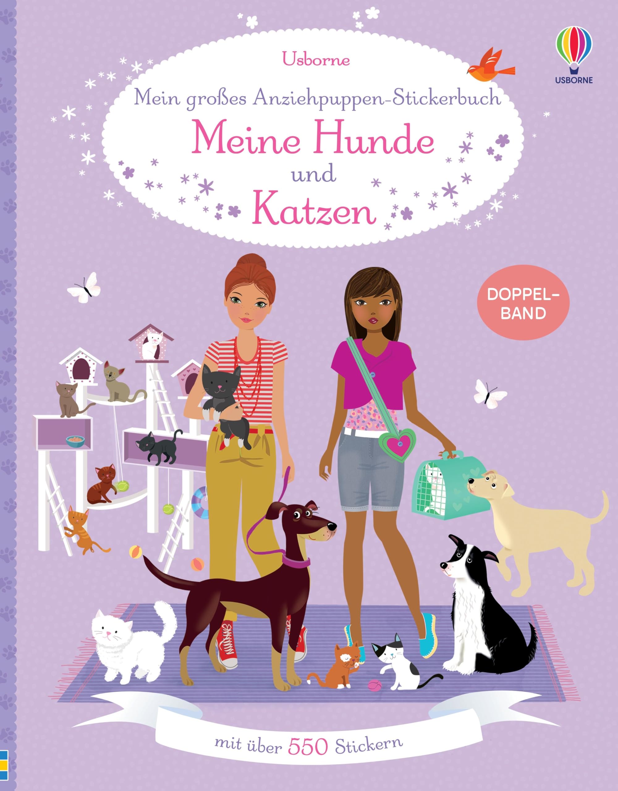 Mein großes Anziehpuppen-Stickerbuch: Meine Hunde und Katzen: mit über 550 Stickern – Sticker-Doppelband ab 5 Jahren