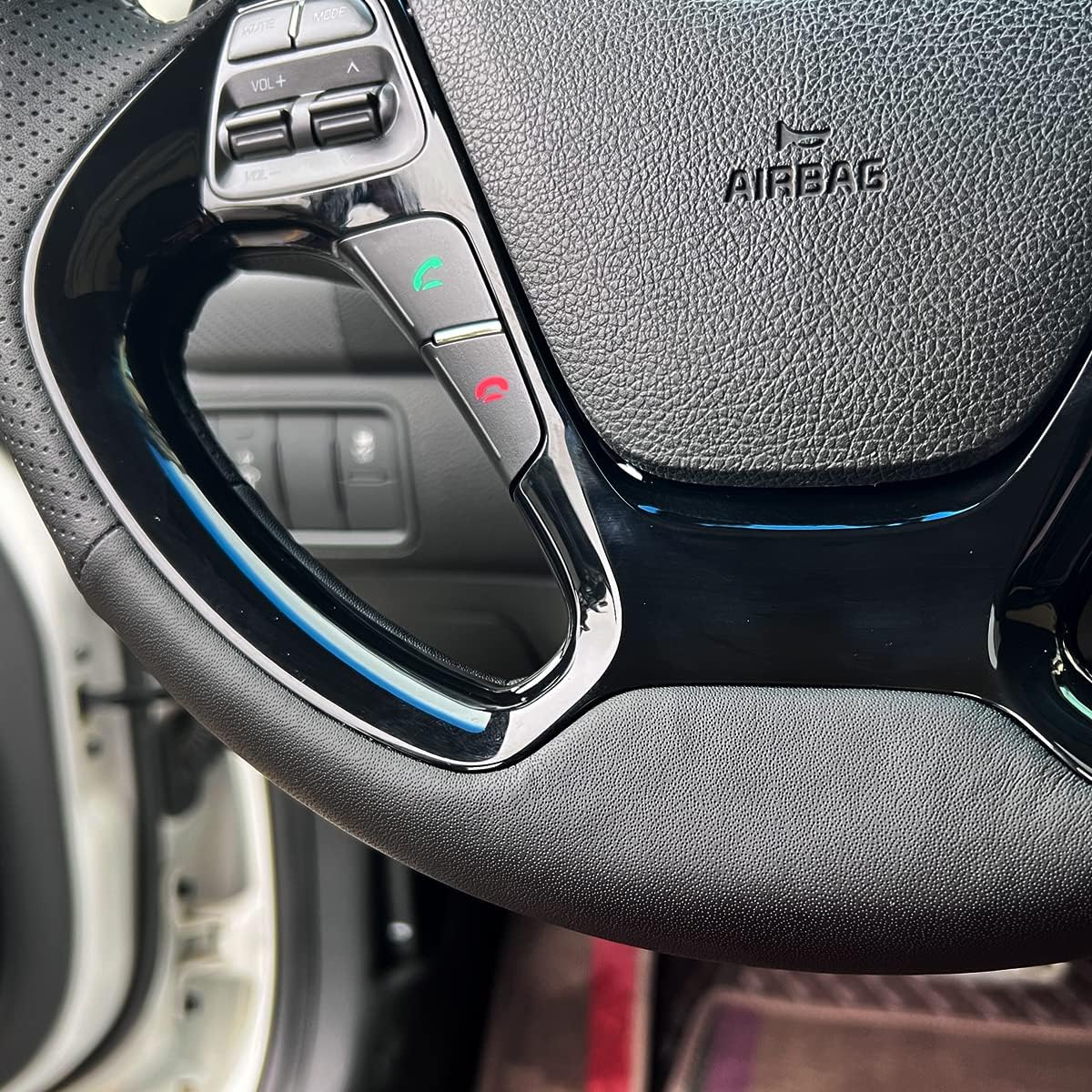 MEWANT DIY Black Artificial Leather Steering Wheel Cover for Kia Forte 2014-2018 Forte Koup 2014-2016 Forte5 2014-2018