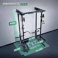 Vista 6 de MAJOR FITNESS Drone3 Power Rack, 2500lbs Multi-Function Home Gym Squat Rack with Dual Pulley System, Pull-Up Bar & J-Hooks, Heavy-Duty Steel Frame