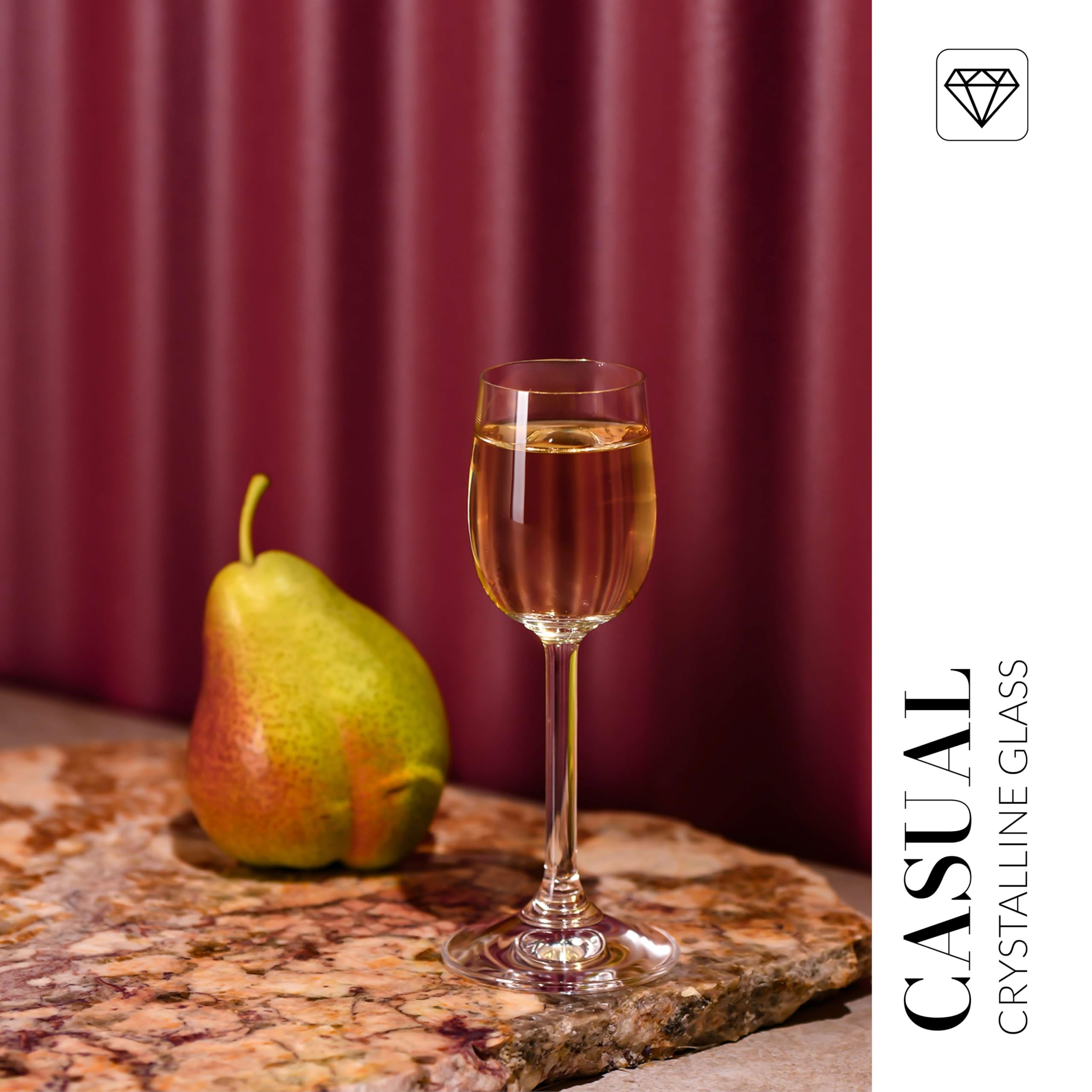 Krosno Vasos para licor y tinturas | Juego de 6 | 70 ml | Colección GEMA | Para casa, restaurante y fiestas | Apto para lavavajillas | Cristal sin plomo