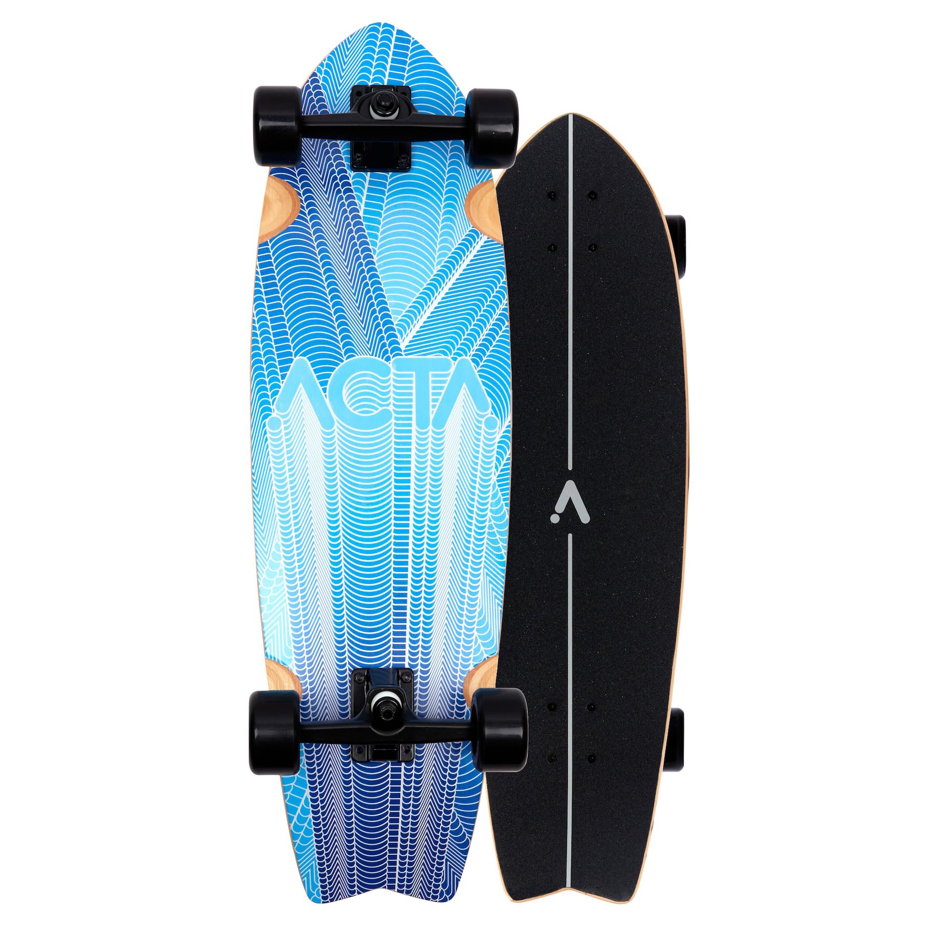 ACTA Surfskate Timber 31" Bois Naturel Planche de Surf-Skate en érable 7 Plis pour Pumptrack, Cruising et Carving Urbain