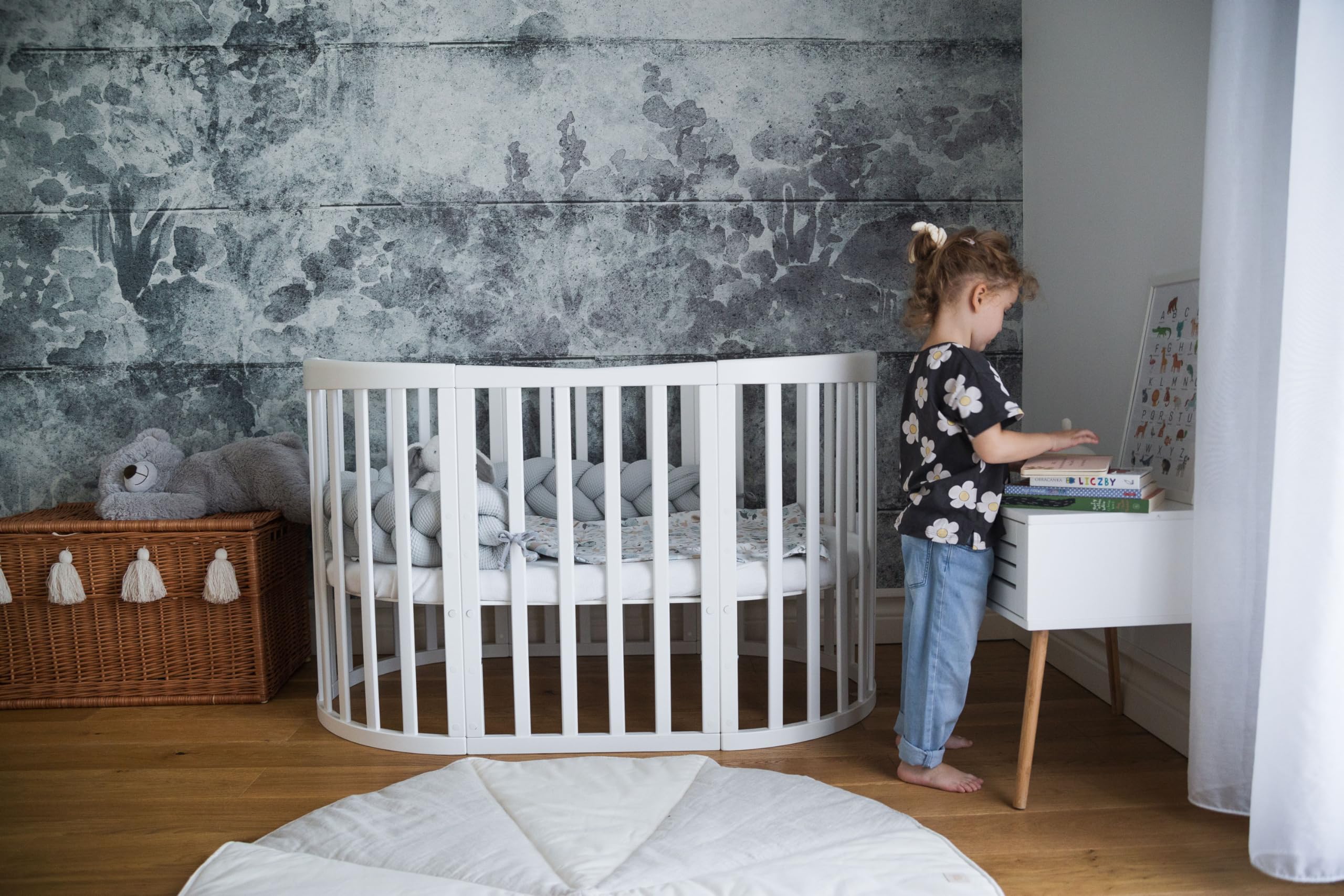 Waldin Drap Housse Imperméable Petit, Lit Bébé Ovale 7en1, Blanc | Imperméable et Respirant, 70 % Coton 30 % Élasthane, Membrane 100 % Polyuréthane, Lavable à 60 °C