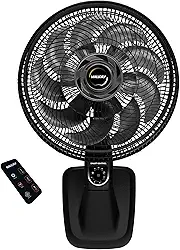 Ventilador de Parede Mallory Smart Control – Controle Remoto, Oscilação Direcionada, Potência de 140W, Sistema Smart Swing, Hélice de 15 Pás – Preto/Grafite - 127V