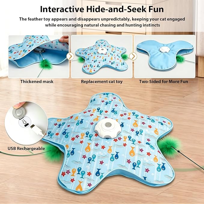 Juguete Interactivo Automático para Gatos con Pluma y Sonidos miniatura 5