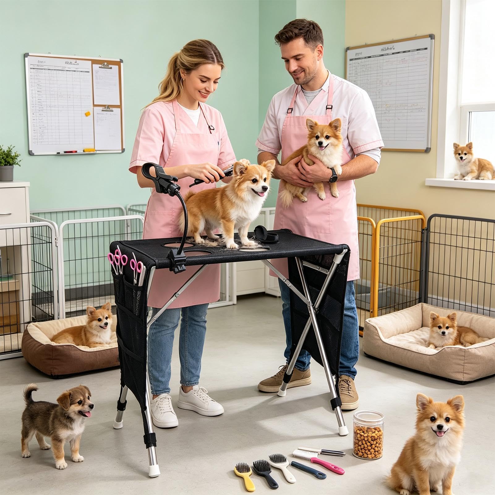 Tavolo Toelettatura Cani E Gatti Supporto Bagno Pieghevole In Rete | Amaca per Toelettatura Cani Per Pulizia Orecchie, Taglio Pelo, Taglio Unghie, Bagno, Doccia,