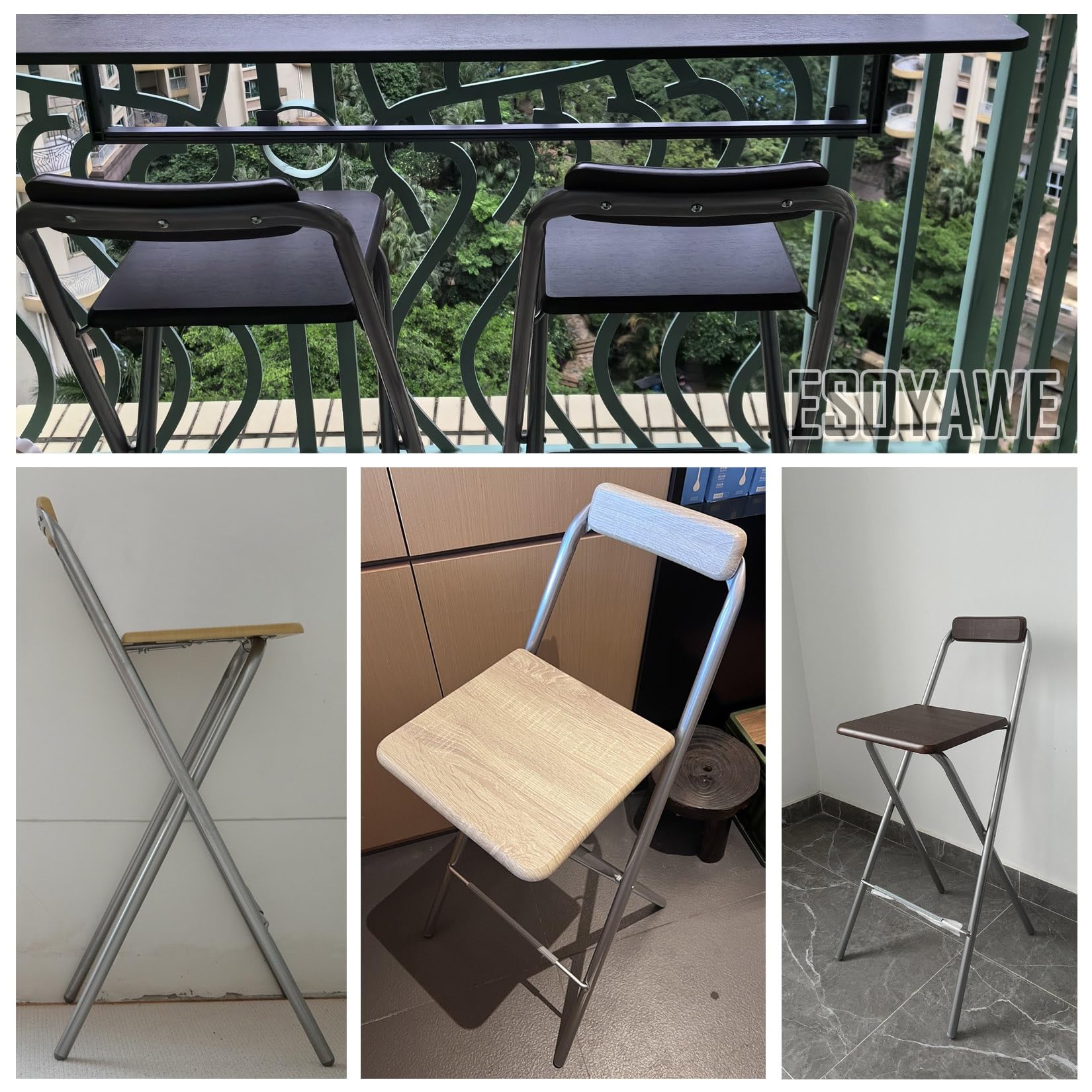 Amazon.co.jp: カウンターチェア 折りたたみ椅子 座面高60cm 75cm 金属