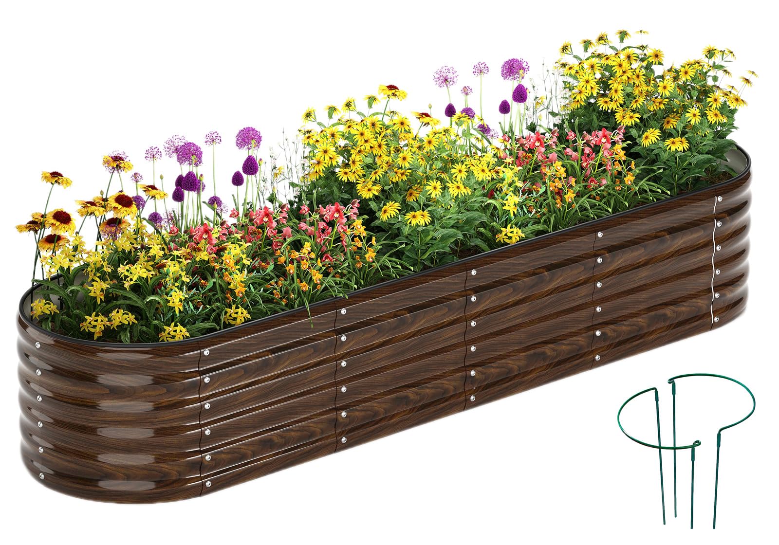 ZFHgarden Galvanized Round Raised Garden Bed