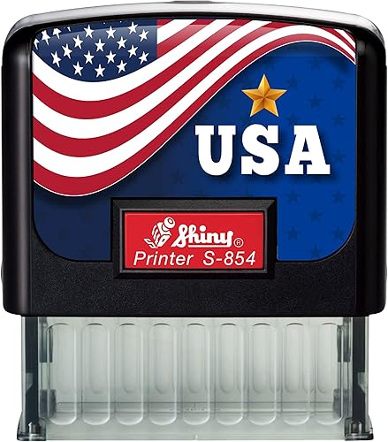 Sello de dirección personalizado  Sello de placa frontal brillante de la bandera S-854 de Estados Unidos  Estilo 103