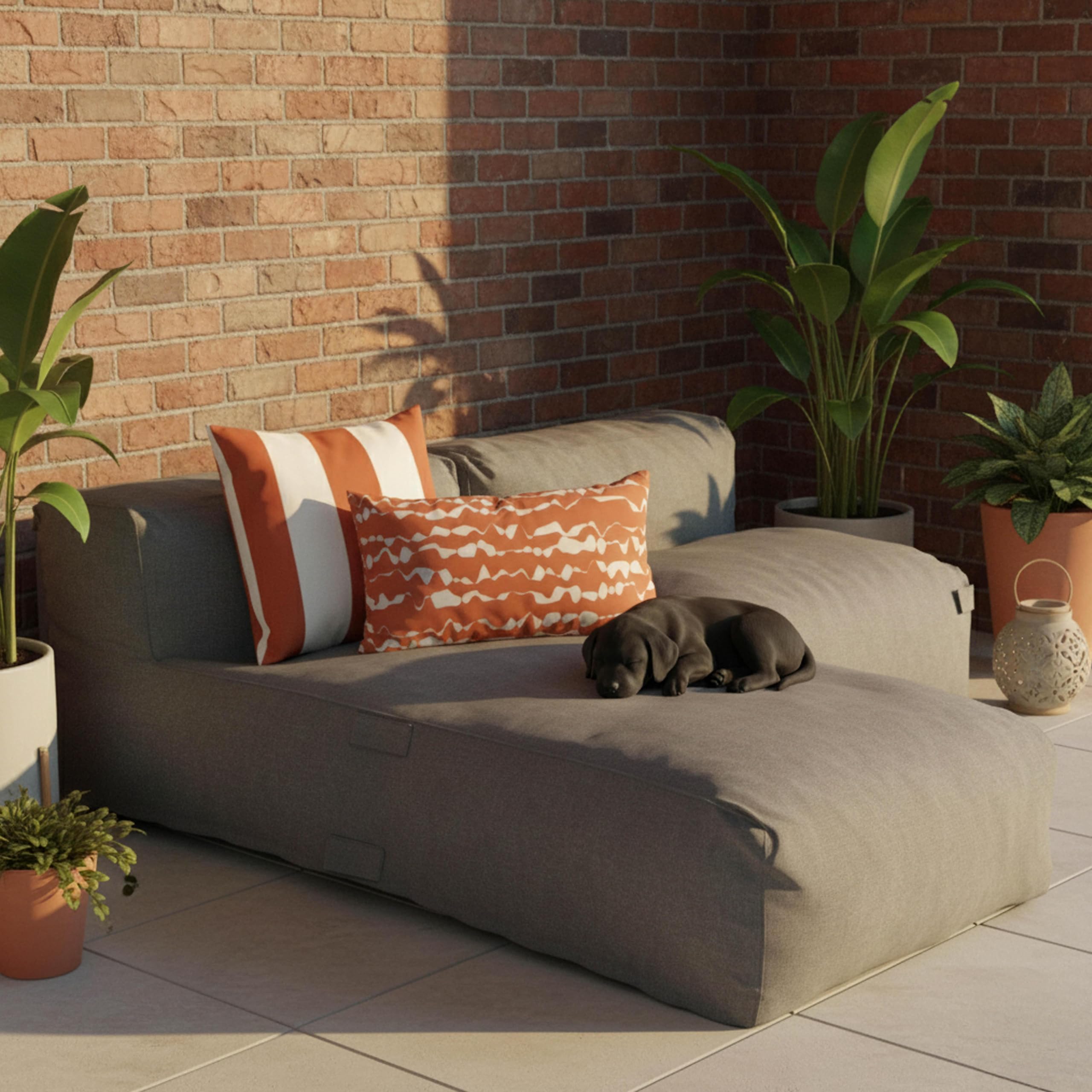 Oviala Lots de 2 Coussins rectangulaire Terracotta 50 x 30cm