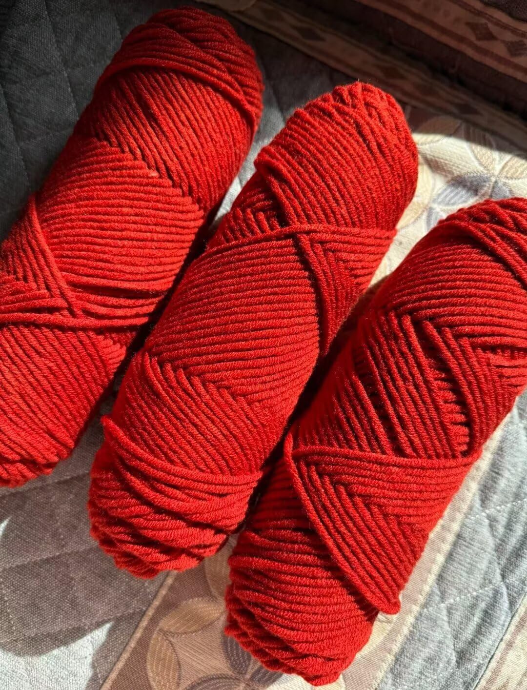8-fädiges Garn zum Tuften und Stricken, Milchbaumwollgarn, 100-g-Garnknäuel, 3 mm dicker Faden, Acrylgarn für Tuftingpistole und Häkeln, Punch-Needle-Wollknäuel