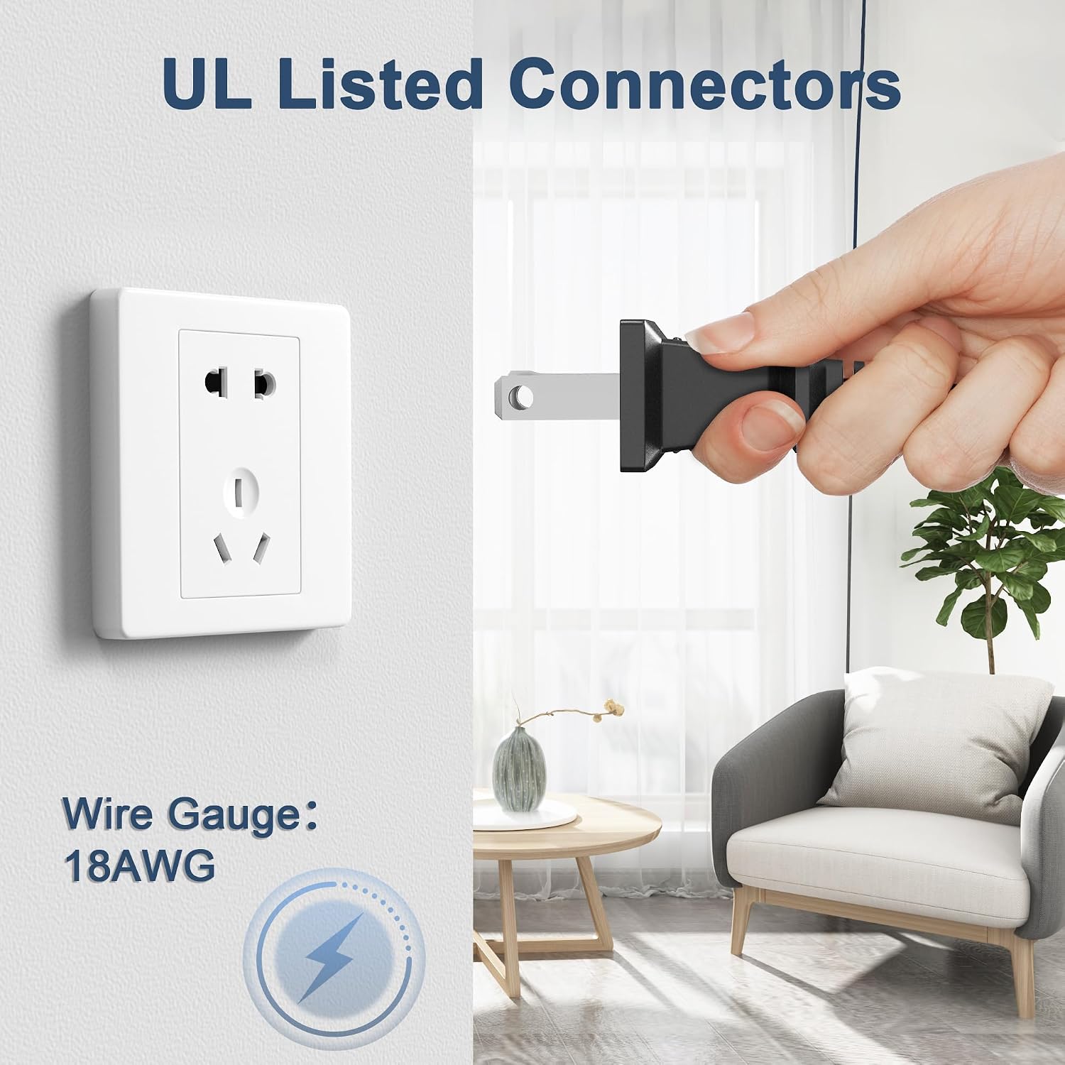 6ft 18AWG AC Internal Power Cord Cable Lead for Vizio E420AR E500AR D40F-J09 D43F-J04 with Connection to Power Board