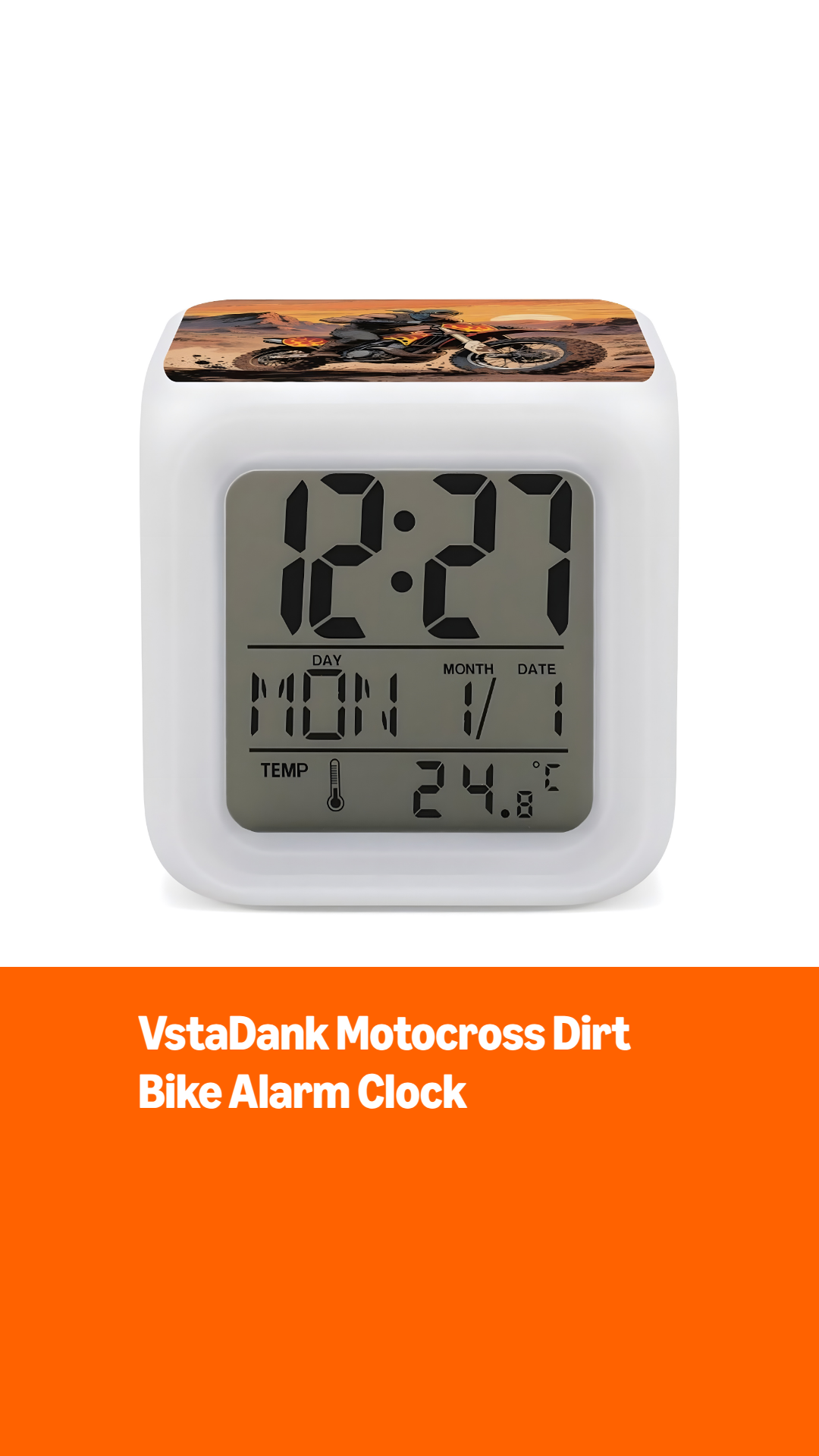 Amazon.com: VstaDank Motocross Dirt Bike Alarm Clock with 7 Color