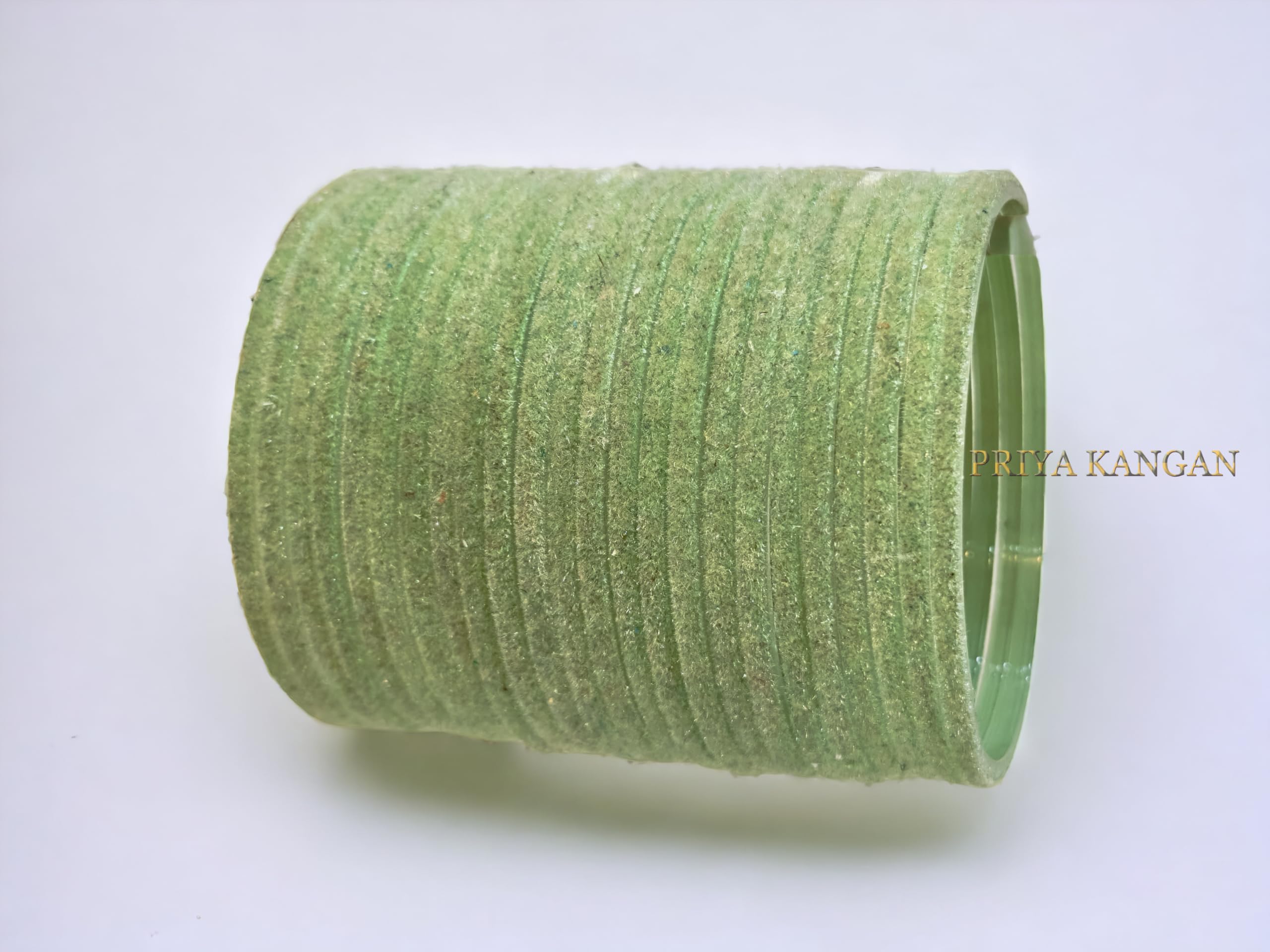Soft Colours Velvet Glass Bangle, Pista, 2.60 (Medium)