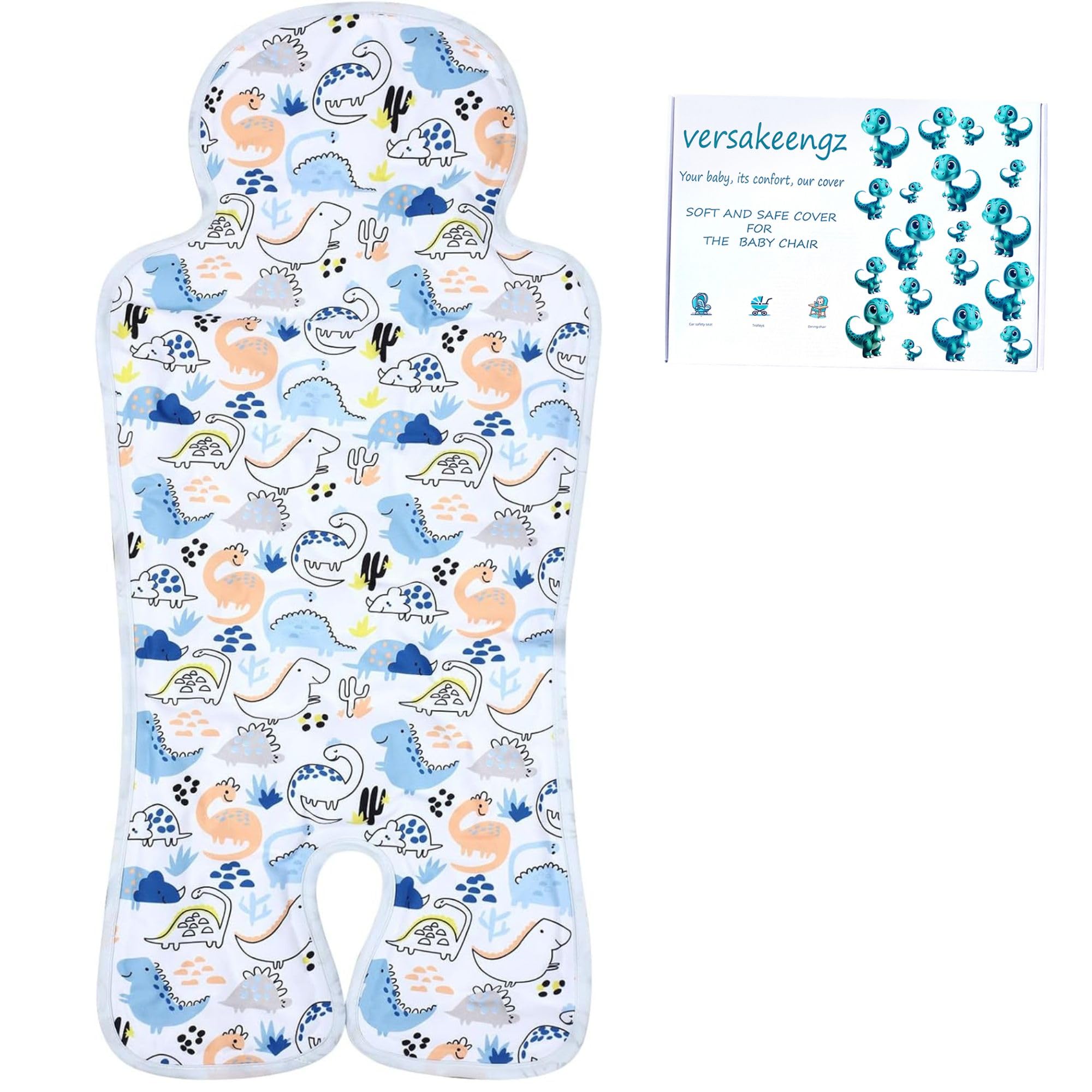 VERSAKEENGZ Colchoneta Silla Paseo Universal - Funda Silla Coche Bebe Universal, Suave, Transpirable, Fresco, Impermeable, Lavable, Accesorios Bebe, Regalo Recién Nacido