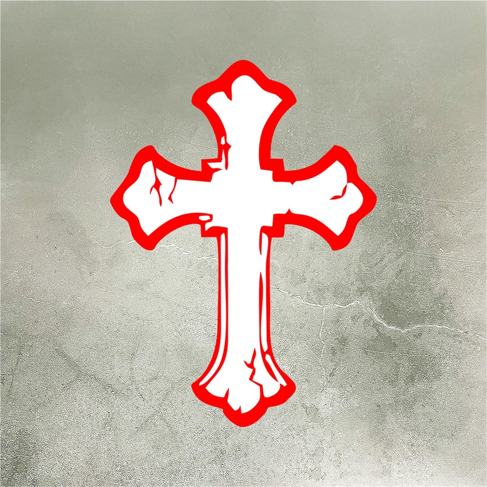 1pc Fashion Cross Waterproof Sticker Universal Decorative Decal for Motorcycle Helmet, Fuel Tank Body