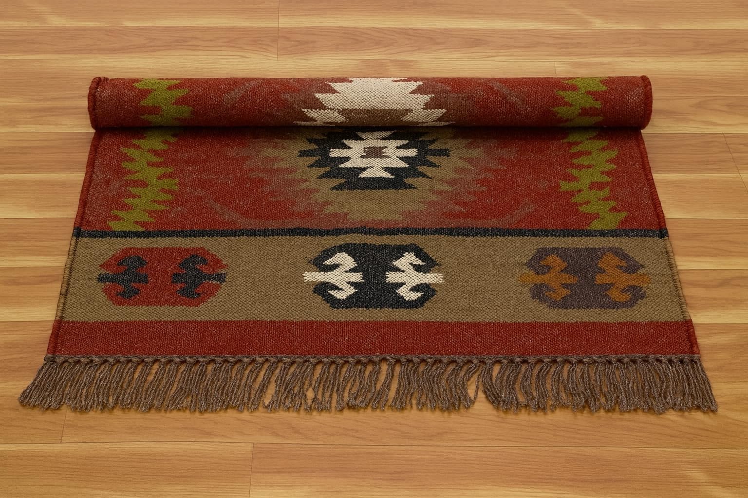 Tapis moderne en laine et jute - Naturel et respectueux de l'environnement, durable et élégant pour salon, chambre à coucher, couloir, 75 x 450 cm