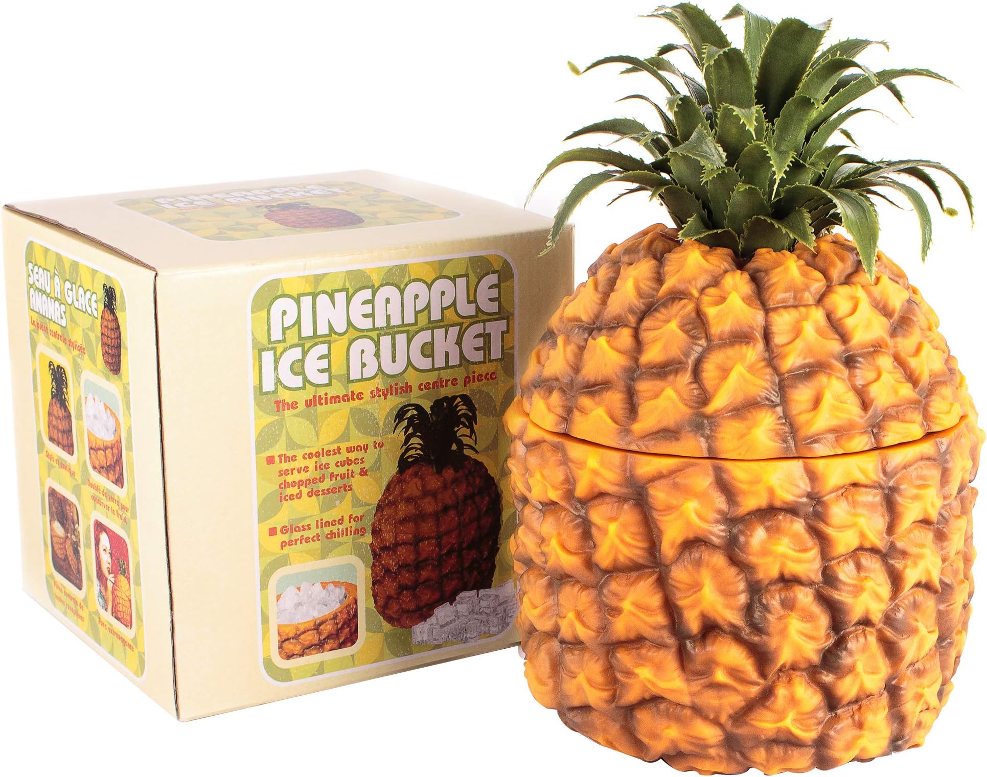 Bar Bespoke Retro Pineapple Ice Bucket - Vintage Plastic Pineapple Shaped Centrepiece