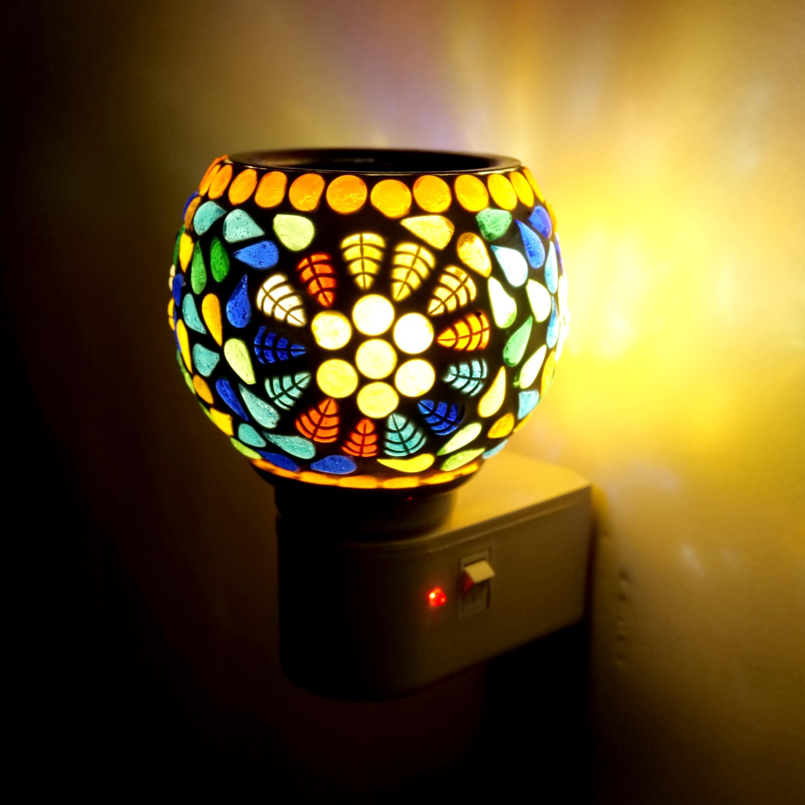 B R Enterprises (03) Ceramic Aroma Diffuser | Kapoor Dani Night Lamp Multi Functional Essential Oil Camphor Burner for Fragrance with Switch On/Off Button for Heating