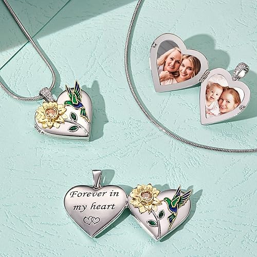 Miniatura 4 de Fanery sue Personalized Locket Necklace that Holds Pictures, Lockets Necklaces Customize Photo Picture Pendant Jewelry Mothers's Day Gifts for Mom