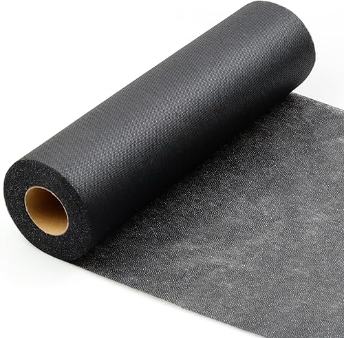 PLANTIONAL Interfaz fusible no tejido no tejido negro ligero para planchado 11.6 "x 30yd Interfaz no tejida de peso medio en poliéster de una cara
