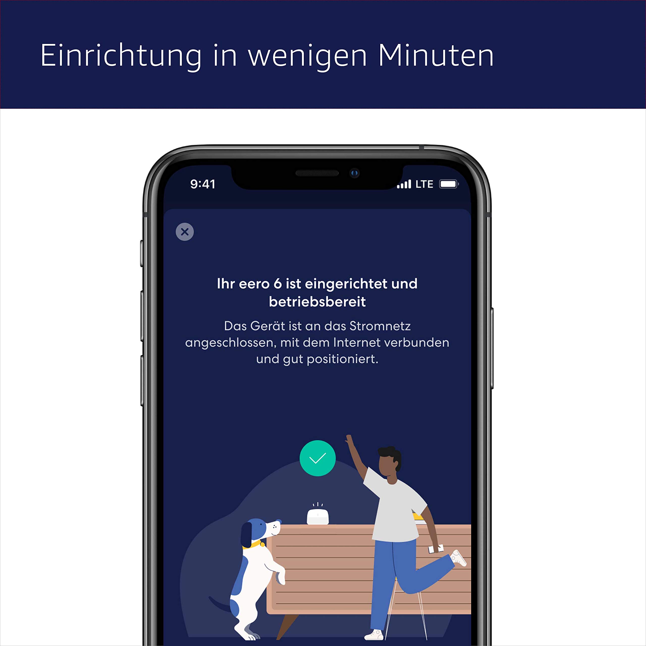 Amazon eero 6 Mesh-WLAN-Signalverstärker | Erweitert bestehendes eero-Netzwerk | Fügt bis zu 140 m² Wi-Fi-6-Abdeckung zu deinem bestehenden eero-Mesh-WLAN-Netzwerk hinzu | Einzelpack