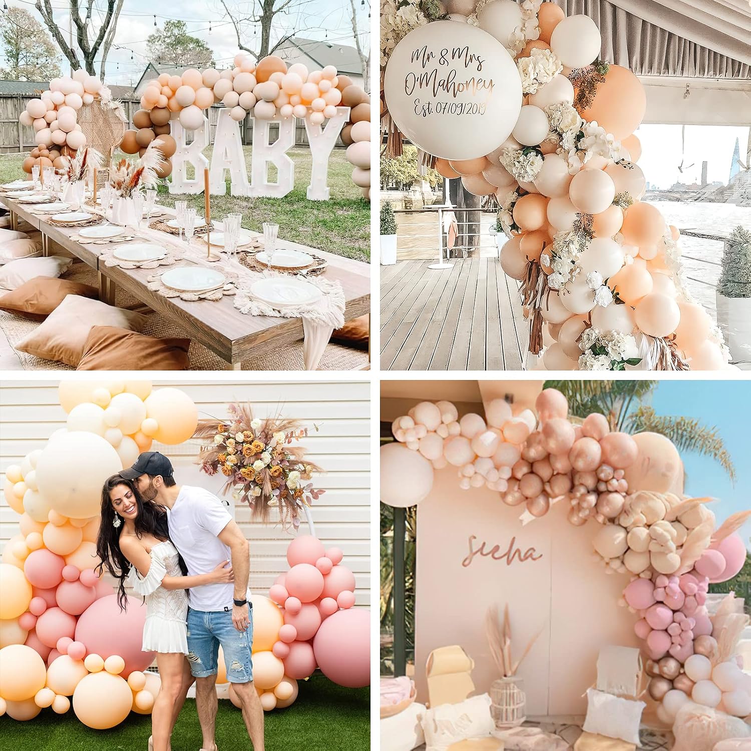 PartyWoo Olive Green Balloons 50 pcs 12 inch and Apricot Balloons 50 pcs 12 inch image 4