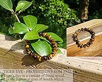 Vista 64 de 12MM Tiger Eye Bracelet Men Natural Golden Yellow Cats Eye Handmade Stretch Jewelry for about 8 inch Wrist Size Bring Luck Fortune Courage