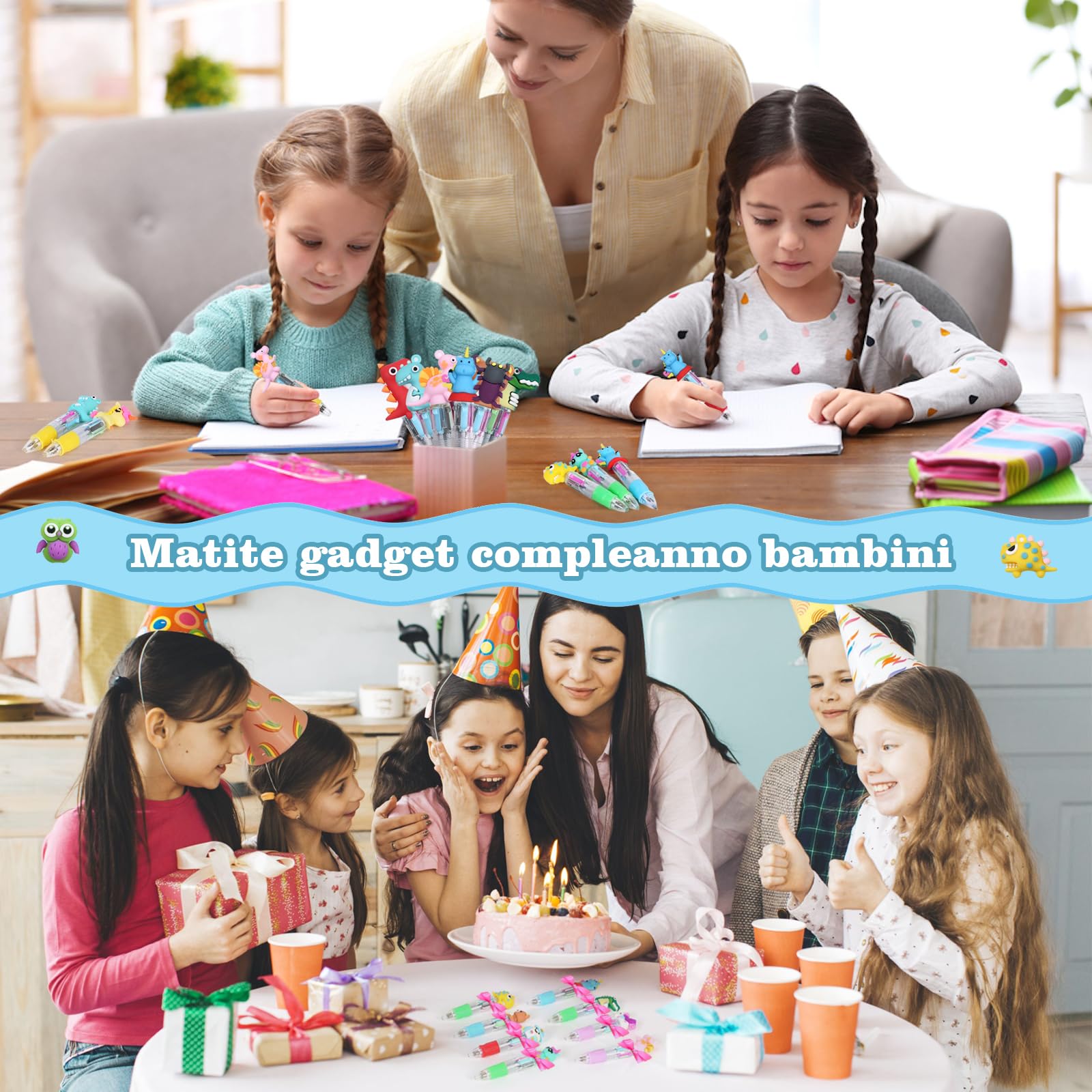 Gudotra 30 Penne Regalini Fine Festa Compleanno Multicolore Bambini Gadget Compleanno Bambini Penne Gel Colorate (30)