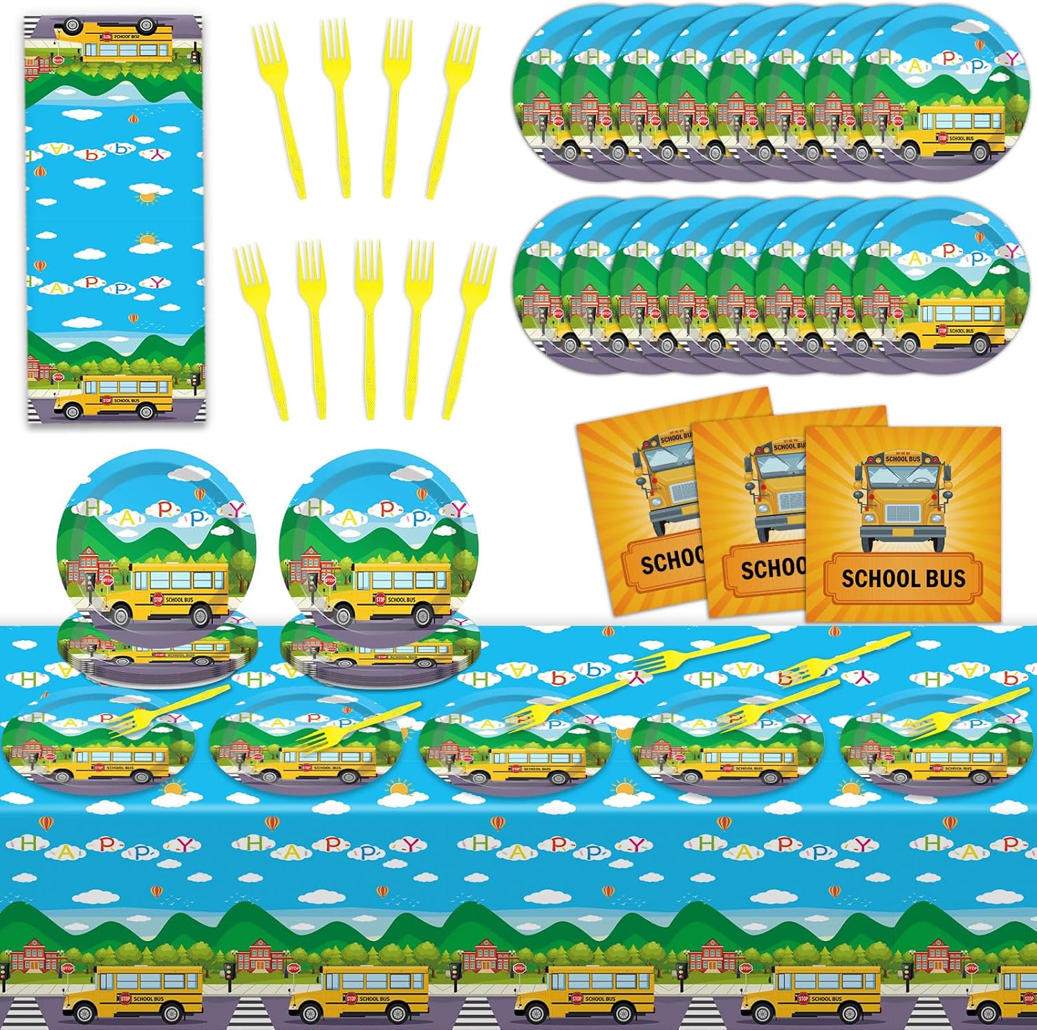 School Bus Birthday Party Supplies Back to School