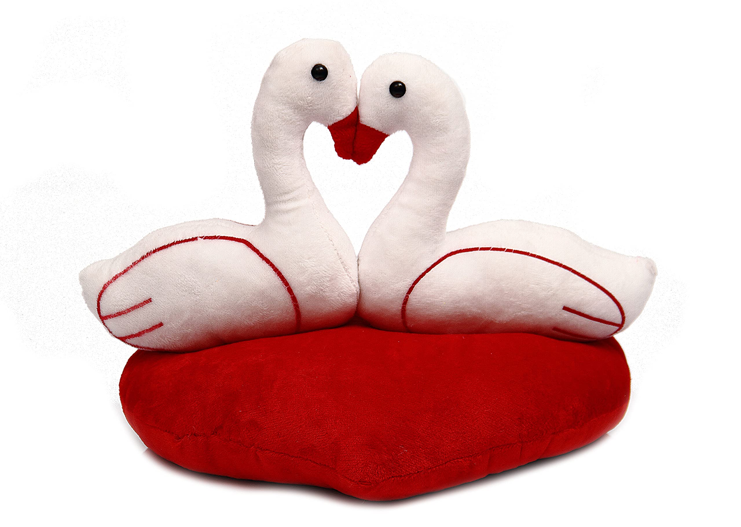 AMULAKH Swan Couple Stuff Plush Toy On Heart (Color- Red+White) (B098B6G5J5) Amazon Price History, Amazon Price Tracker