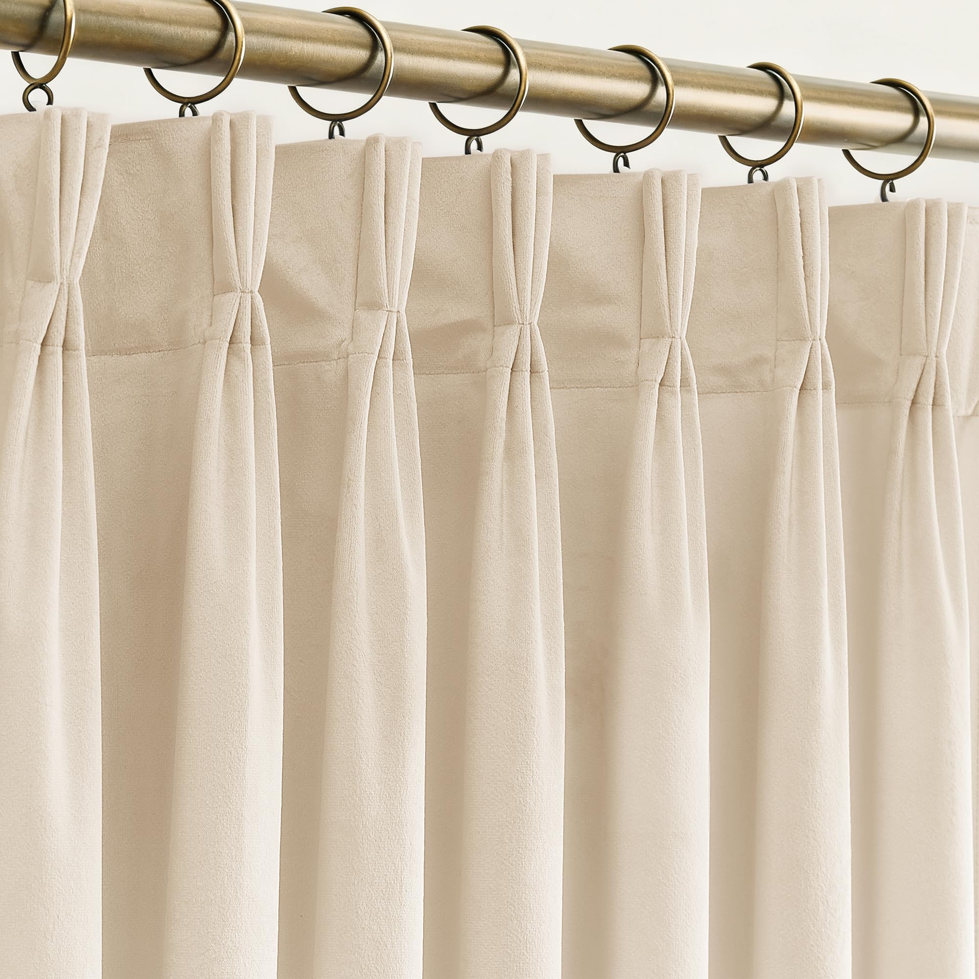 Photo 1 of Jolilight Triple Pinch Pleat Velvet Curtains (Set of 2)