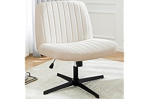 DUMOS Cross-Legged Swivel Vanity Seat with Back