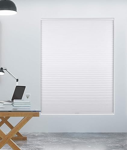 Arlo Blinds Persianas celulares sin cordón para oscurecer la habitación, color blanco, tamaño 34" de ancho x 60" de alto Arlo Blinds Persianas celulares sin cordón para oscurecer la habitación, color blanco, tamaño 34" de ancho x 60" de alto