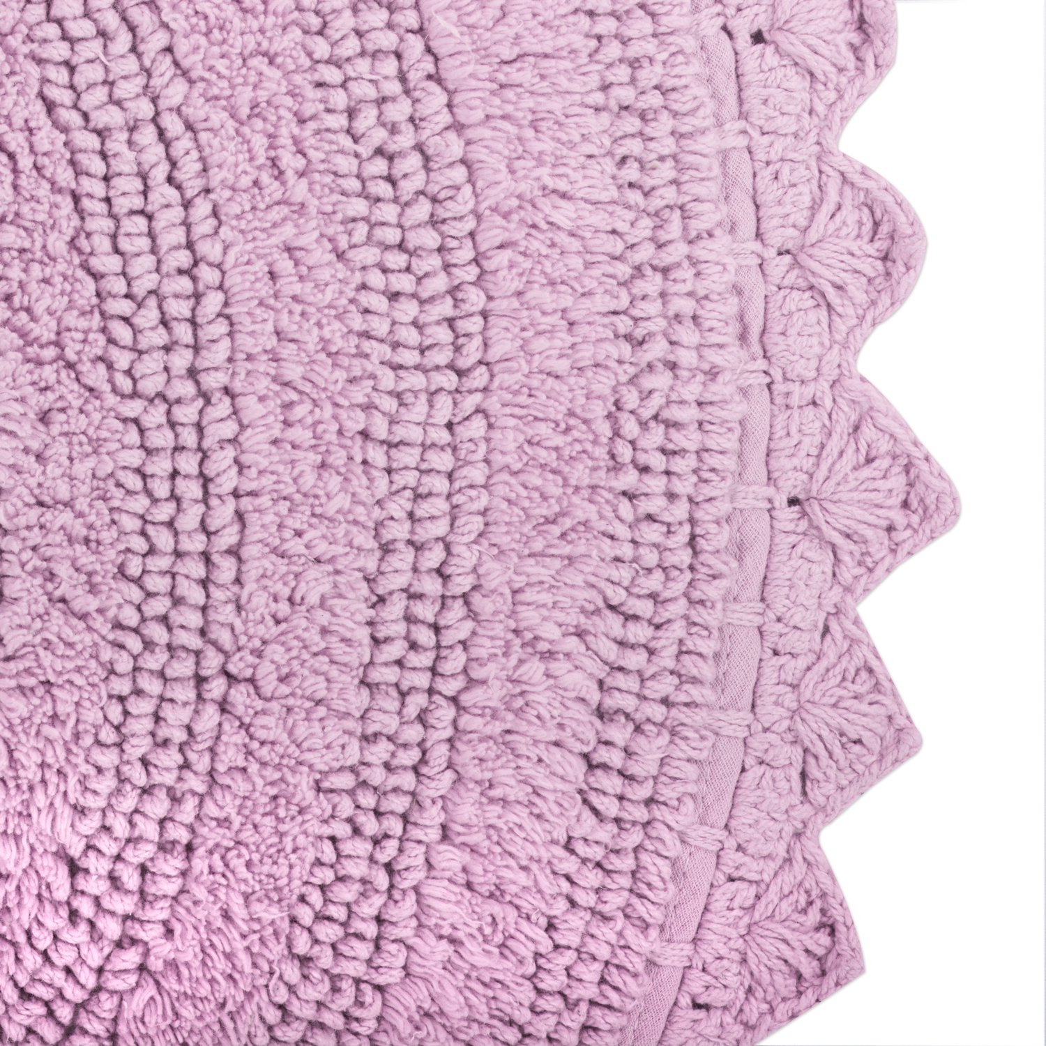 DII Oceanique Lavabile in Lavatrice, 100% Cotone Tessuto Rotondo Tappeto da Bagno Morbido e Assorbente, posizionare Vicino Vanity, Vasca da Bagno o Doccia, Diametro 71,1 cm, Malva, Mauve, Rotondo
