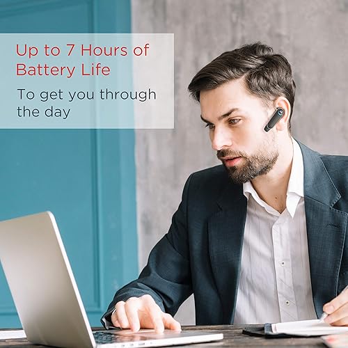 Miniatura 5 de Motorola Boom 3 auriculares inalámbricos mono habilitados para Alexa - Auricular Bluetooth 5.0 con cancelación de ruido con micrófono abatible,